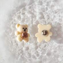 6/12pcs Cute Rabbit, Bear, Strawberry Resin & Metal Sewing Shank Buttons For Sweater, Knit Cardigan, DIY Decorative Crafts