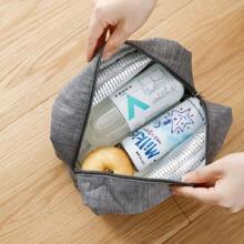 Insulated Lunch Bag Food Bag For School And Work Portable Lunch Box Anti-Odor Cute Design - 中紫紅色 - 查看 6
