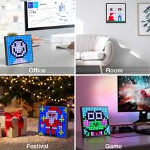 Smart LED Pixel Display 32x32 RGB LED Matrix Panel Programmable Pixel Art Display With Bluetooth APP Control, Creative Animations Pixel Frames LED Wall Art For Boys Girls Adults Birthday Gifts - Multicolor - View 9