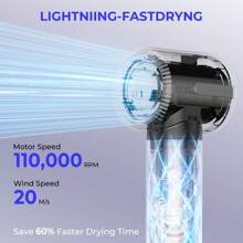 UKLISS 7 In 1 High-Speed Brushless Hot Air Styler – Multifunctional Hair Dryer Brush With Auto Curling, Straightening & Volumizing – Blow Dryer Brush With 4 Color Options (Blue/Black/White/Green)