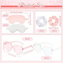 15 Stücke Brautjungfer Bademantel Set mit 5 Stücke Schlafmaske, 5 Stücke Elastikhaarbänder und 5 Stücke Brillen für den Hochzeitstag, Hochzeitsvorbereitungen, Junggesellenabschiede, Cosplay, Kostümpartys, Aufführungen