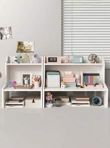 1 件白色木塑复合收纳架，适用于卧室、客厅、办公室、宿舍桌面收纳架，可存放化妆品、小雕像、书籍、钢笔、日历、口红、面膜等。 - 白色 - 查看 3