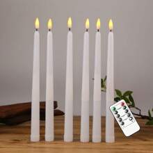 Pack Of 6 Flameless 11 Inch Decorative Christmas Candles With Remote Control,Plastic Battery Powered Electronic Flickering LED Taper Candles - Yellow Light - View 2