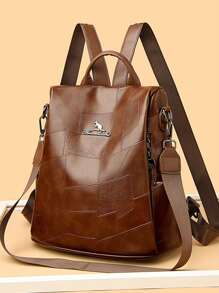 2024 New Hot Women's Backpack Designer High Quality Soft Leather Simple Fashion Backpack Large Capacity Antitheft Shoulder Bags - Brown - View 3