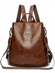 2024 New Hot Women's Backpack Designer High Quality Soft Leather Simple Fashion Backpack Large Capacity Antitheft Shoulder Bags - Brown - View 2