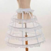 4 Hoop Crinoline Cage Bustle Skirt Pannier Petticoat Underskirt Accessories - Multicolor - View 4
