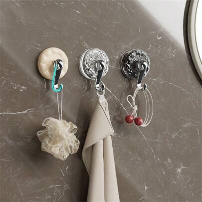 1pcGold Acrylic Adhesive Hook, Wall-Mounted Key Holder, Coat Hook, Towel, Robe Hook, No-Drilling, Bathroom Accessory