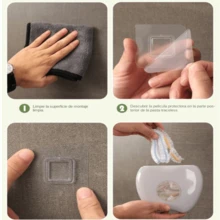 Caja De Almacenamiento De Envoltura Adhesiva Sin Necesidad De Taladrar - Gris Claro - Ver 5