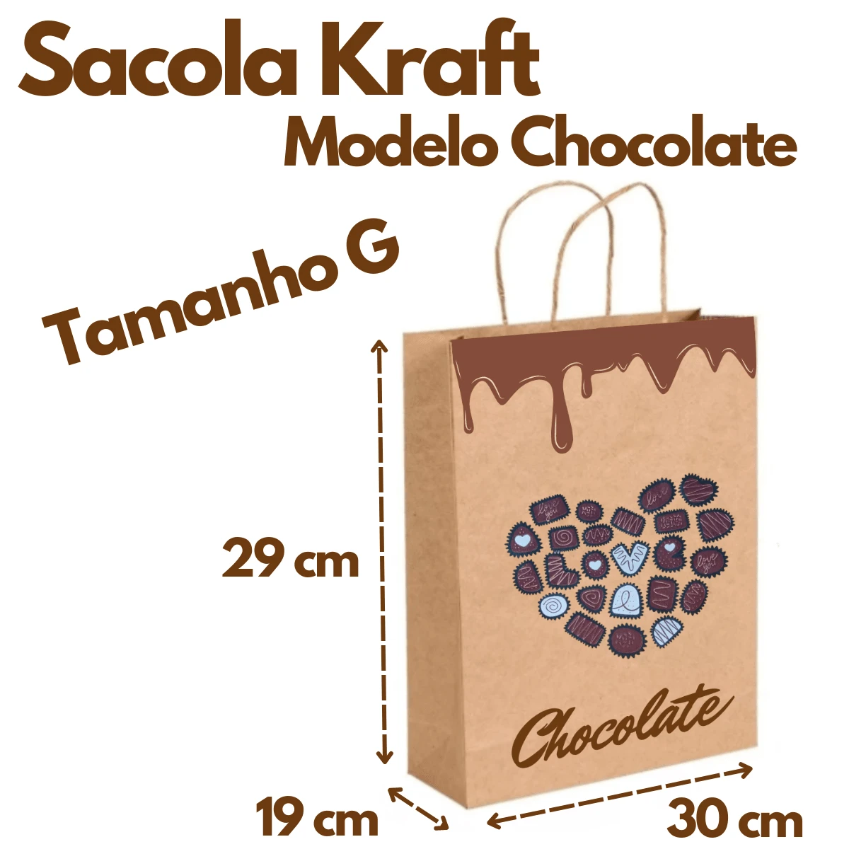Kraft Easter Chocolate Bag 25 Units - 25 巧克力袋 - L - 查看 1