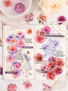 1 scatola 45 pezzi Adesivi decorativi romantici rosa per piante e fiori per scrapbooking