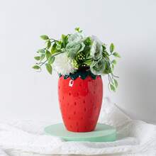 New Simple Strawberry Art Vase - Red - View 4