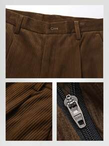 男士休闲灯芯绒裤，简约纯色商务西装裤，秋冬