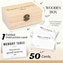 Share A Memory Card - 50 Pcs Celebration Of Life Memory Cards For Funeral, Memorial Cards For Celebration Of Life Decorations Ideas, Share A Favorite Memory Box - White - View 3