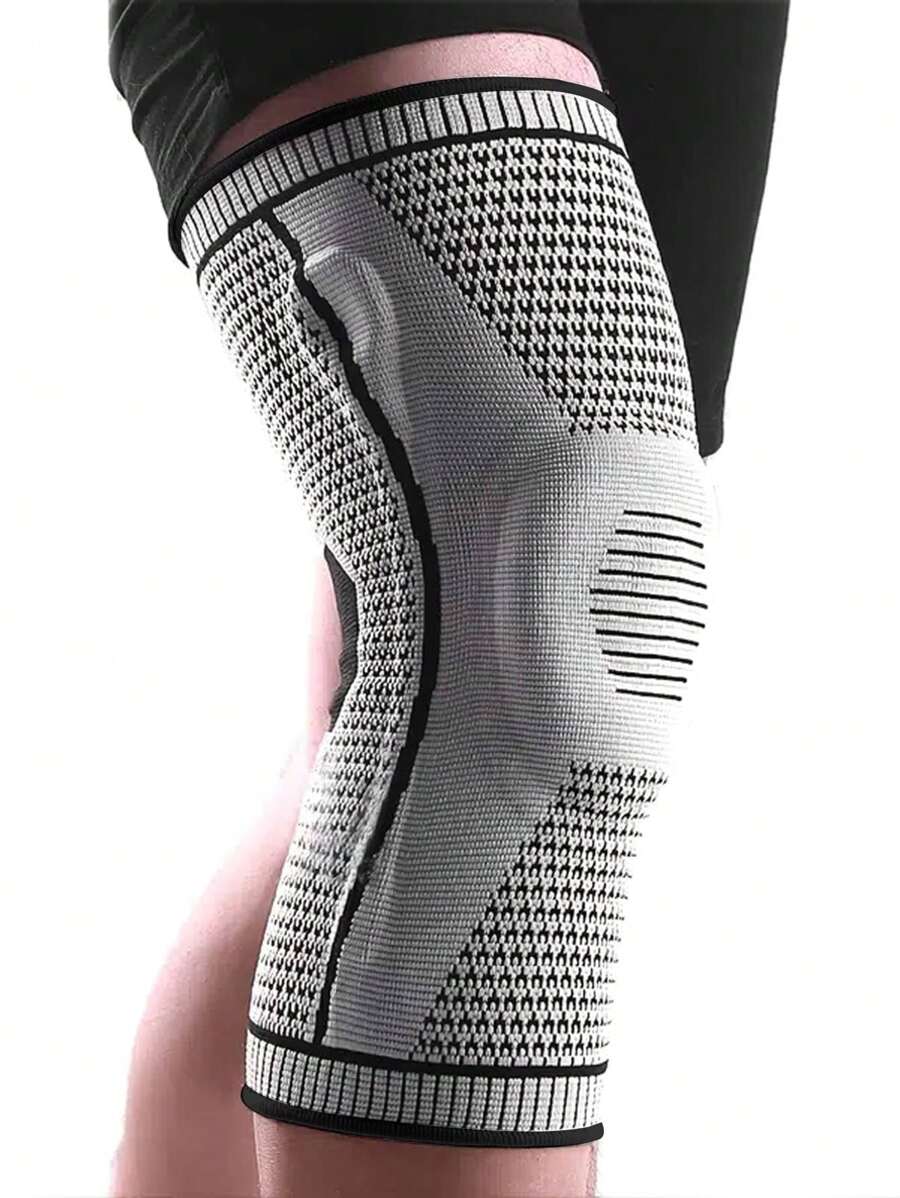 1入組條紋圖案運動膝蓋墊 - 灰色 - 查看 1