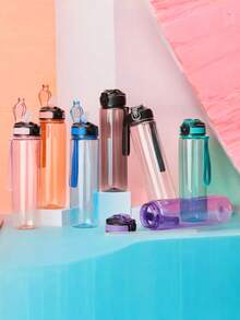 Plastic Squeeze Water Bottle 1L Gym Running Office - 橘色 - 查看 4