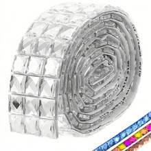 1 rollo de pegatinas de azulejos de fibra de vidrio autoadhesivos 3D - Estilo contemporáneo, calcomanías de mosaico de rhinestone para decoración de paredes DIY, decoración del hogar, pegatinas, calcomanías de pared, calcomanías de vinilo para decoraciones del hogar, artículos de decoración de primavera para refrescar tu hogar, pegatinas de decoración de ramas