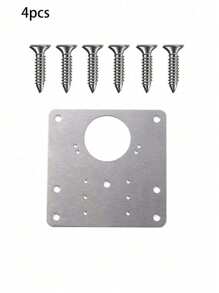 4/8/10/12/16pcs Stainless Steel Hinges (With Screws), Cabinet Hinge Repair Kit, Cupboard Hinge Repair Plate, Fixed Bracket Hinge, Door Hinge, Easy To Fix Cabinet Door With Flat Bracket And Screw Holes