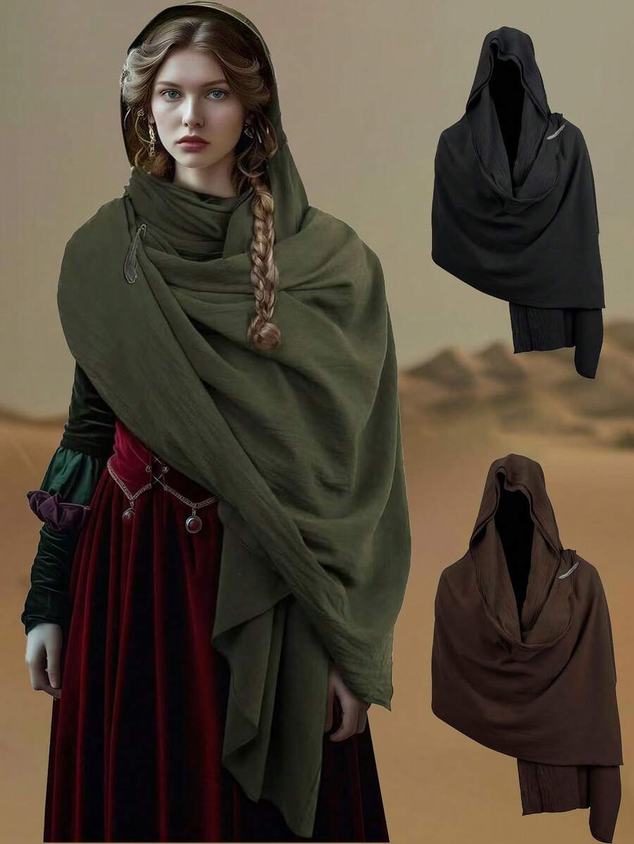1 buc pelerină medievală vintage în dificultate, cavaler războinic DIY, potrivită pentru Halloween, carnaval, spectacole pe scenă - Multicolor - Vizualizare 1
