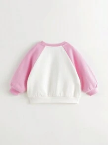 MARC&JANIE Bluza z nadrukiem Young Girl Cake & Letter Graphic Raglan Sleeve - Wyrazisty róż - Zobacz 8