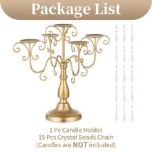 1pc Christmas Candle Candelabra Centerpiece - White Candelabra Holder For Pillars Decorative Candleholders For Wedding Reception Metal Candle Stands Decorations For Table Centerpieces - 金 - 1 件 - 查看 7