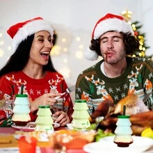 6/12 lọ đựng kẹo hình cây thông Noel có nắp đậy, hộp đựng kẹo trong suốt, chai đựng đồ uống rỗng trong suốt đựng thạch sữa chua, đồ dùng cho tiệc, đồ trang trí Giáng sinh, đồ trang trí Giáng sinh, quà tặng Giáng sinh, đồ dùng cho tiệc Giáng sinh, túi đựng quà Giáng sinh, túi đựng Giáng sinh, nhãn dán Giáng sinh - Trong sáng - Xem 6