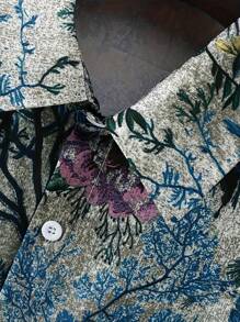 New Summer Fashion Men Digital Print Loose Casual Short Sleeve Hawaiian Shirts - Black - View 4