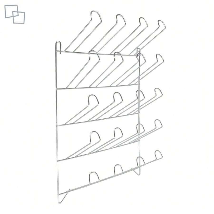 Wall-Mounted Cup Holder Drainer 20 Places Chrome Steel