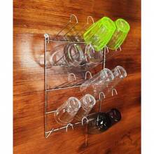 Wall-Mounted Cup Holder Drainer 20 Places Chrome Steel