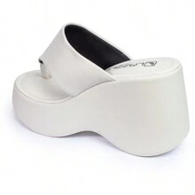 LAZZLU SHOES Women's Wedge Heel Comfortable Platform Clogs - Beis - Ver 6