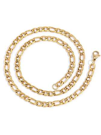 1 pièce Collier chaîne en acier inoxydable de 3 mm/4 mm/5 mm/7 mm/9 mm, disponible en plusieurs tailles, bijou pour homme