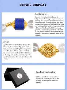 [VE] 1pc Exquisite High Quality Sterling Silver Natural Blue Agate Bracelet, Stringing Every Peace Of Tranquility And Profundity, Radiating Blue Brilliance To Showcase The Wearers' Elegant Elegant. It Is Not Only A Scenery On The Wrist, But Also A Sanctuary For The Mind, Implying Wisdom Enlightenment And Serenity, Filling Each Day With Inspiration And Strength. Natural Gemstone Color Varies. - Multicolor - View 5