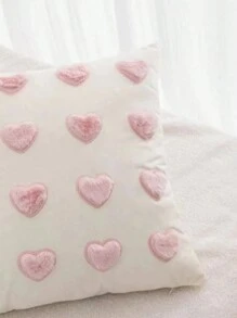 1/2 Vỏ gối hình trái tim mềm mại màu hồng, Vỏ gối trang trí ghế sofa cho phòng ngủ và phòng khách - trái tim hồng - Xem 5