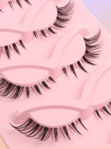 Pestañas de ojo de gato, 5 pares de pestañas postizas de ojo de zorro de pelo sintético mink, pestañas postizas esponjosas, pestañas postizas de aspecto natural para extensión de pestañas y maquillaje