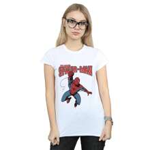 Marvel Spider-Man Womens/Ladies Leap T-Shirt (White)
