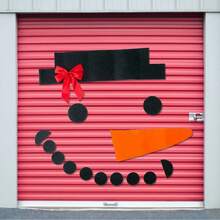 Christmas Snowman Door Decoration DIY Snowman Face Decoration Cartoon Removable Christmas Garage Door Decoration For Xmas Party Wall Outdoor Garage Decor - Multicolor - View 5