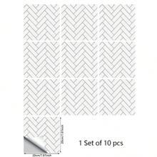 10Pcs/Set Simple Brick Shape Pattern Self-Adhesive Floor Sticker For Office Home Kitchen Bathroom Living Room Floor And Wall Decoration, Renovation Stickers Peel Wall Panels, Wall Paper, Wallpapers, Spring Decoration Items Refresh Your Home, Festival Decoration Stickers Gifts Birthday Graduation - Multicolor - View 14
