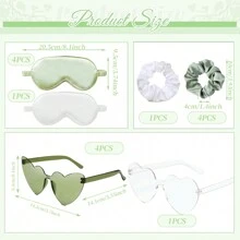 15 Stücke Brautjungfer Bademantel Set mit 5 Stücke Schlafmaske, 5 Stücke Elastikhaarbänder und 5 Stücke Brillen für den Hochzeitstag, Hochzeitsvorbereitungen, Junggesellenabschiede, Cosplay, Kostümpartys, Aufführungen