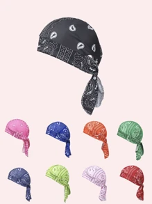 1 pieza Sombrero de pirata de patrón de paisley ajustable para niños mayores, apto para uso diario - sombrero pirata elástico - Ver 2