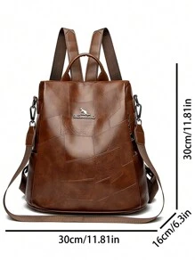 2024 New Hot Women's Backpack Designer High Quality Soft Leather Simple Fashion Backpack Large Capacity Antitheft Shoulder Bags - Brown - View 4