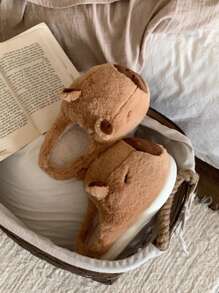 Dép đi trong nhà hình chuột lang nước dễ thương cho nữ, đế dày chống trượt ấm áp cho mùa đông - màu nâu - Xem 4