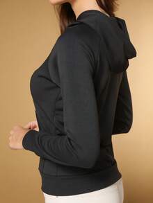 Jacket, Neoprene Blouse With Zipper, Gym, Stroll, Etc. - 黑色 - 查看 6