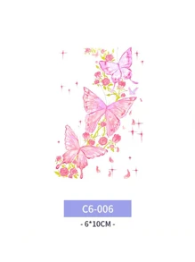 10 pièces Autocollants de faux tatouages de papillon colorés, imperméables et longue durée, conception simple pour filles