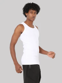 Combo 02 Men's Ribbed American Premium Luxury Casual Beach Summer Tank Tops - 彩色 - 查看 2