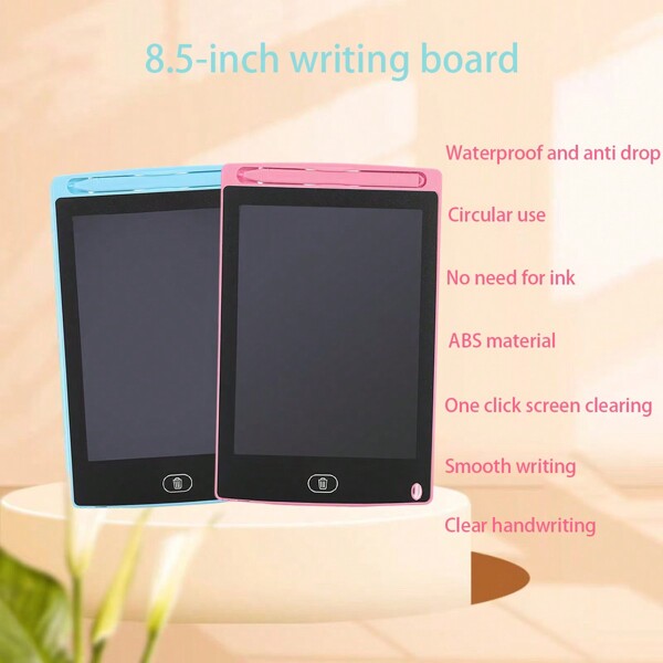 1 Stück/2 Stück Kinder LCD Schreibtafel 8,5 Zoll, Graffiti und Mal-Tafel in Farbe, geeignet für Puzzle-Spielzeug für Kinder ab 3 Jahren, ABS-Material, sehr geeignet als Weihnachts-, Geburtstags- oder Halloween-Geschenk (Stiftfarbe zufällig), Schulanfang