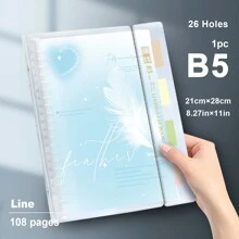 1pc,A5/B5,54sheets,108pages,Binder,Indexing Notebook,Feather Planner,Removable Loose-Leaf,Office,School Supplies,Multicolor Bookmark Binder,School Supplies,Back To School