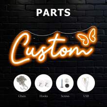 1pc Custom Neon Light, Cute Butterfly Neon Sign, Personalized Home Decoration, USB Powered And Adjustable LED Light Brightness, Suitable For Halloween, Christmas,Thanksgiving And New Year Gift Gifts Birthday Graduation - Multicolor - View 30