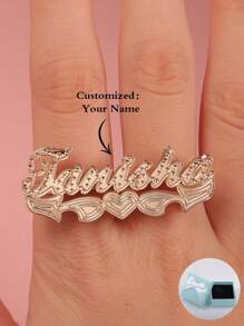 Nhẫn đeo tay đôi khắc tên hoa tùy chỉnh, Quà tặng theo phong cách Châu Âu cá nhân hóa Ngày của Mẹ, Ngày lễ tình nhân, Sinh nhật, Kỷ niệm, Bạn bè, Tốt nghiệp, Giáng sinh, Quà tặng gia đình sang trọng Vàng thời trang, Thời trang mùa thu, Tiền cũ, Cổ điển, Unisex Tùy chỉnh, Cá nhân hóa, Quà tặng lý tưởng độc đáo cho Anh ấy Bạn gái, Mẹ, Gia đình, Bạn bè, Cô ấy, Bạn trai, Bố Để đeo hàng ngày, Cho vũ hội, Cho Ngày của Mẹ, Cho Ngày lễ tình nhân, Cho đám cưới, Cho bữa tiệc, Nhẫn chữ thời trang tùy chỉnh, Trang phục cổ điển, Sự quyến rũ của năm mới - phong cách 1 - Xem 2