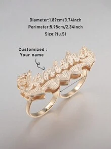 Nhẫn đeo tay đôi khắc tên hoa tùy chỉnh, Quà tặng theo phong cách Châu Âu cá nhân hóa Ngày của Mẹ, Ngày lễ tình nhân, Sinh nhật, Kỷ niệm, Bạn bè, Tốt nghiệp, Giáng sinh, Quà tặng gia đình sang trọng Vàng thời trang, Thời trang mùa thu, Tiền cũ, Cổ điển, Unisex Tùy chỉnh, Cá nhân hóa, Quà tặng lý tưởng độc đáo cho Anh ấy Bạn gái, Mẹ, Gia đình, Bạn bè, Cô ấy, Bạn trai, Bố Để đeo hàng ngày, Cho vũ hội, Cho Ngày của Mẹ, Cho Ngày lễ tình nhân, Cho đám cưới, Cho bữa tiệc, Nhẫn chữ thời trang tùy chỉnh, Trang phục cổ điển, Sự quyến rũ của năm mới - phong cách 1 - Xem 3