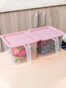 1pc Airtight Cereal, Grains And Flour Storage Container, Large Capacity Plastic Sealed Food Storage Bin For Kitchen, Pantry And Countertop,Kitchen Storage,Kitchen Organizer,Kitchen Organiser,Storage Items,Kitchen,Storage,Organizer,Organiser,Organization,Organizers,Drawer Organizer,Travel,Kitchen Items,Kitchen Utensils,Kitchen Tools,Kitchen Things. - Multicolor - View 6