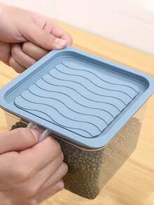 1pc Airtight Cereal, Grains And Flour Storage Container, Large Capacity Plastic Sealed Food Storage Bin For Kitchen, Pantry And Countertop,Kitchen Storage,Kitchen Organizer,Kitchen Organiser,Storage Items,Kitchen,Storage,Organizer,Organiser,Organization,Organizers,Drawer Organizer,Travel,Kitchen Items,Kitchen Utensils,Kitchen Tools,Kitchen Things. - Multicolor - View 8